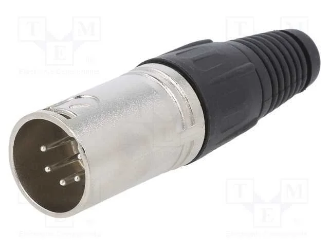 Ficha, Xlr, Macho, Pin: 5, Simples, com Cabo, Solda, Prateado, Metal
