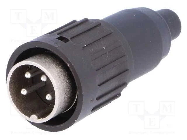 Ficha, Din, Macho, Pin: 4, Simples, com Cabo, Solda, 300v, 5a, 0,5mm2