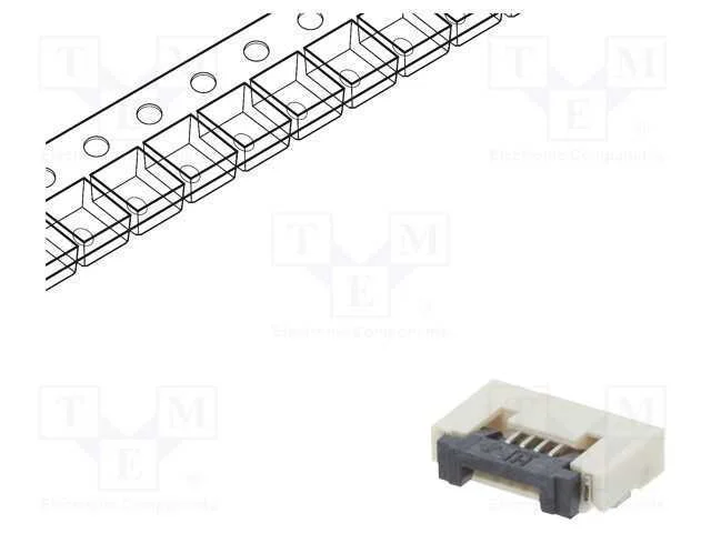 Conector: FFC/FPC, horizontais, PIN: 4, ZIF, SMT,.