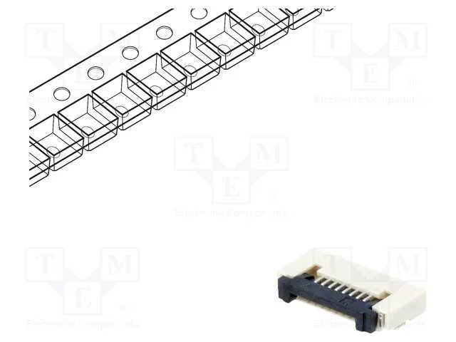 Conector: FFC/FPC, horizontais, PIN: 8, ZIF, SMT,.