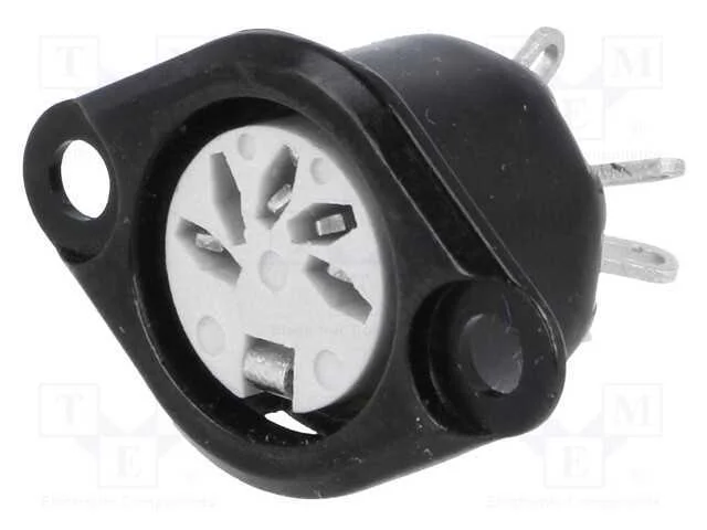 Tomada, Din, Fêmea, Pin: 5, Sistema: 180, Solda, 34v, 2a, Prateado