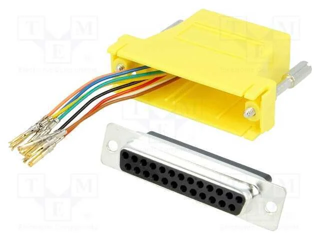 Passo: Adaptador, D-Sub 25pin Feminino,Rj45 Tomada, Amarelo