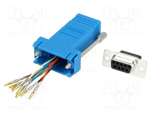 Passo: adaptador, D-Sub 9pin feminino,RJ45 tomada.