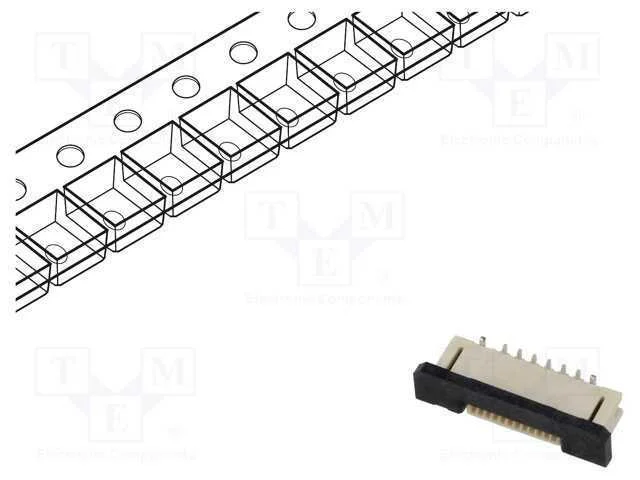 Conector: FFC/FPC, verticais, PIN: 12, ZIF, SMT, .