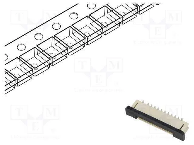 Conector: FFC/FPC, verticais, PIN: 20, ZIF, SMT, .