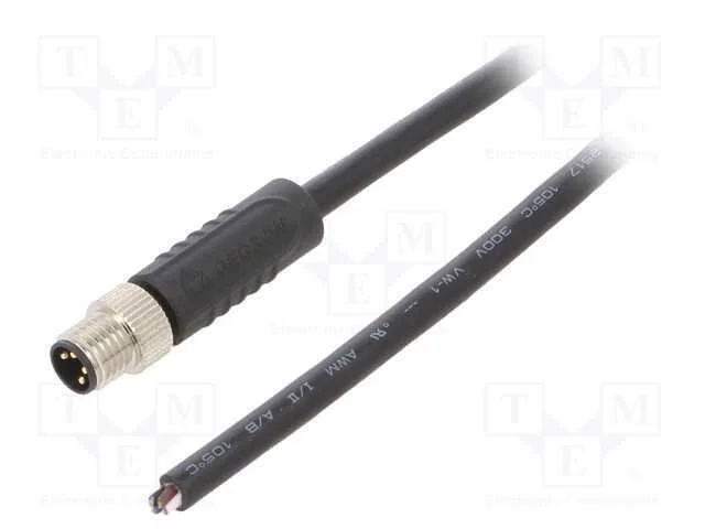 Conector: M8, macho, PIN: 4, simples, com o anel .