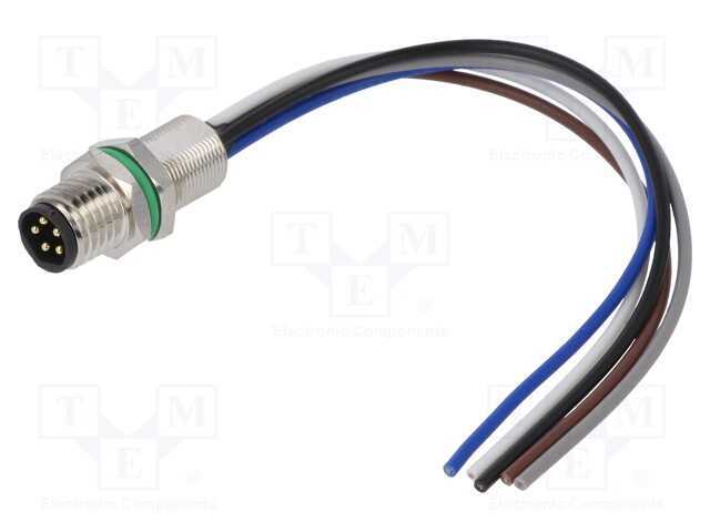 Conector: M8, macho, PIN: 5, simples, para painel.