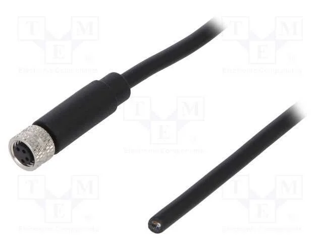Conector: M8, Fêmea, Pin: 4, Simples, com o Anel Protetor,Com Cabo