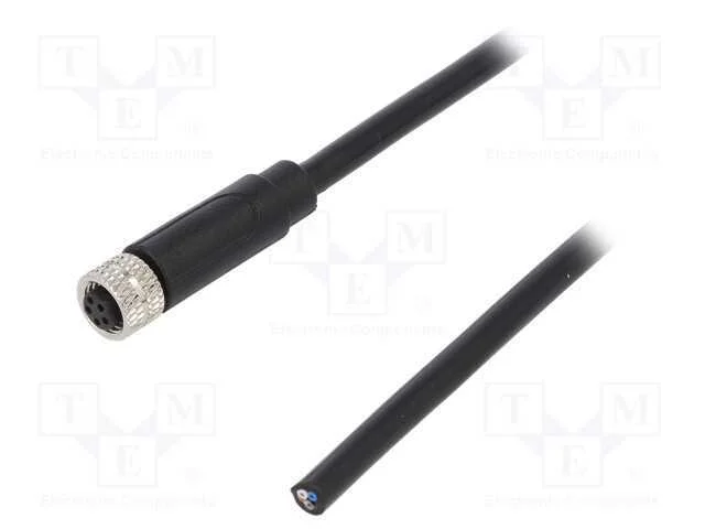 Conector: M8, Fêmea, Pin: 5, Simples, com o Anel Protetor,Com Cabo