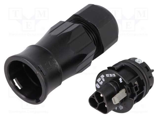 Conector: Redondos, Ficha, Rst, Macho, Pin: 3, Prateado, 20a, 250v