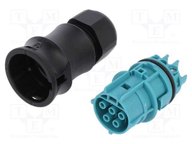 Conector: Redondos, Ficha, Rst, Fêmea, Pin: 5, Prateado, 20a, 250v