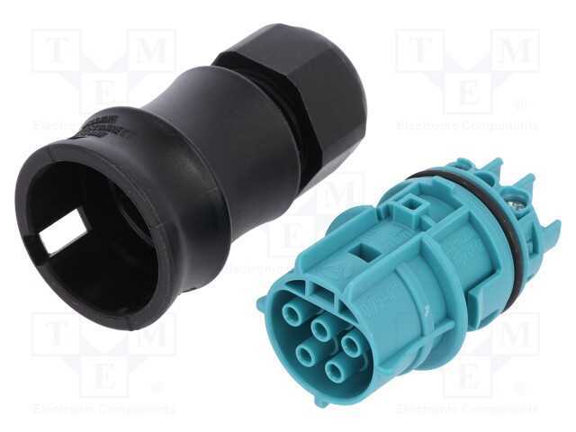 Conector: Redondos, Ficha, Rst, Fêmea, Pin: 5, Prateado, 20a, 250v