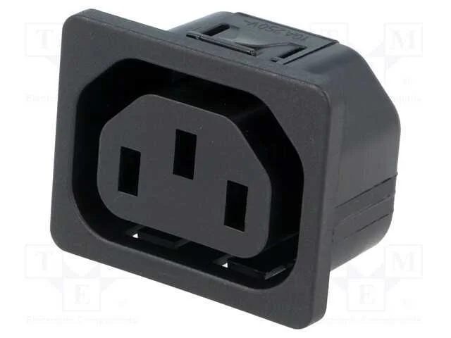 Conector: de alimentação, tomada, fêmea, 10A, 250.