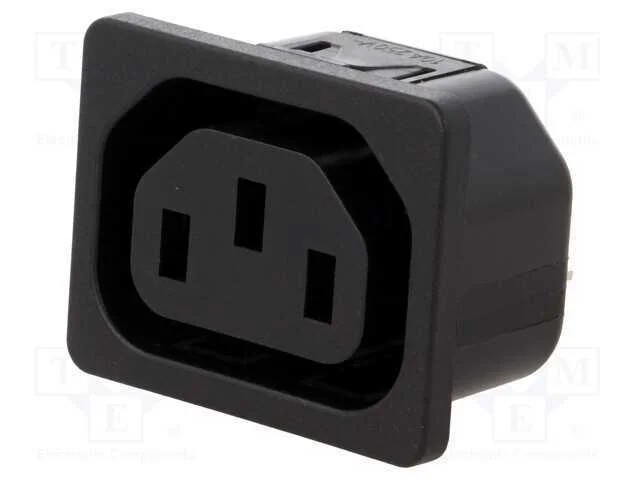 Conector: de alimentação, tomada, fêmea, 10A, 250.