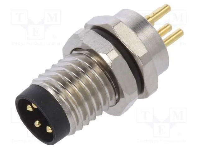 Conector: M8, macho, PIN: 4, simples, para painel.