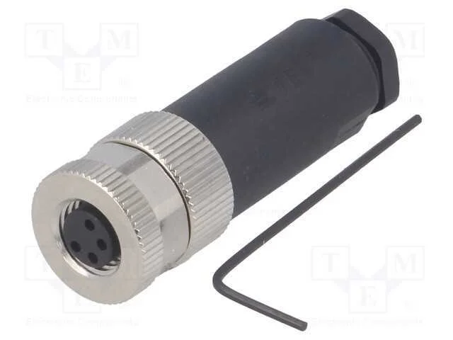 Conector: M8, Fêmea, Pin: 4, Simples, Não Blindados, com Cabo, Ficha