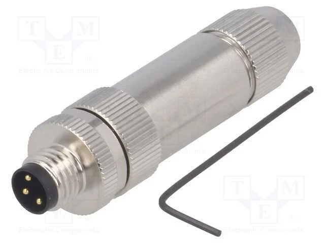 Conector: M8, Macho, Pin: 3, Simples, Blindadas, com Cabo, Ficha