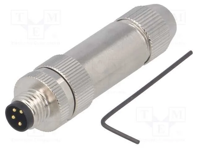 Conector: M8, Macho, Pin: 4, Simples, Blindadas, com Cabo, Ficha