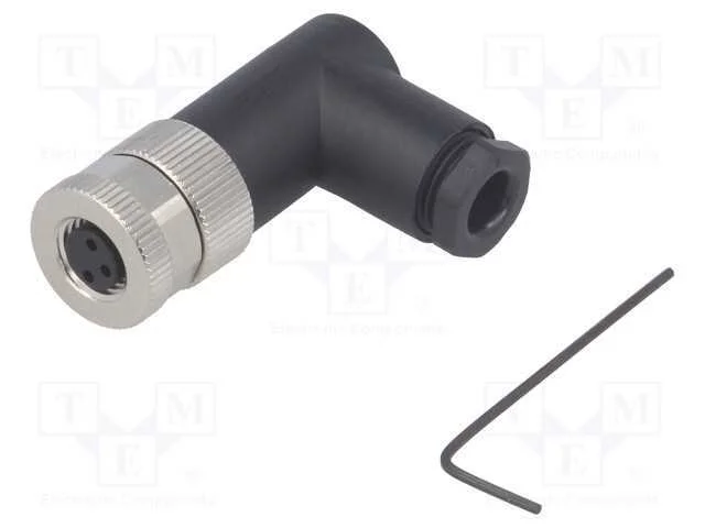Conector: M8, Fêmea, Pin: 3, Angulares 90, Não Blindados, com Cabo