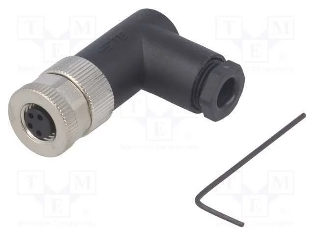 Conector: M8, Fêmea, Pin: 4, Angulares 90, Não Blindados, com Cabo