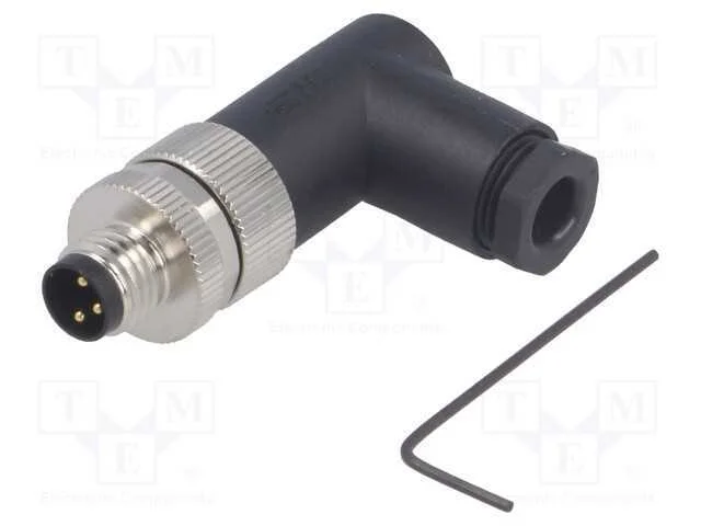 Conector: M8, Macho, Pin: 3, Angulares 90, Não Blindados, com Cabo