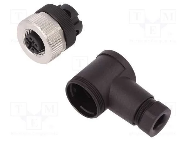 Conector: M12, ficha, fêmea, PIN: 4, rosca intern.