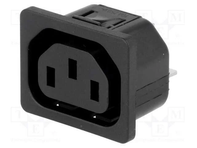 Conector: de alimentação, tomada, fêmea, 10A, 250.