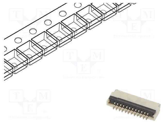 Conector: FFC/FPC, horizontais, PIN: 12, ZIF, SMT.