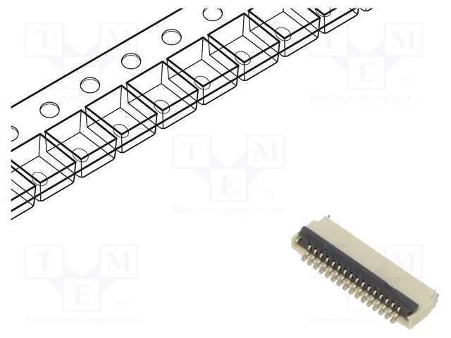 Conector: FFC/FPC, horizontais, PIN: 16, ZIF, SMT.