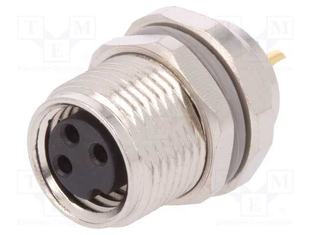 Conector: M8, fêmea, PIN: 3, não blindados, tomad.