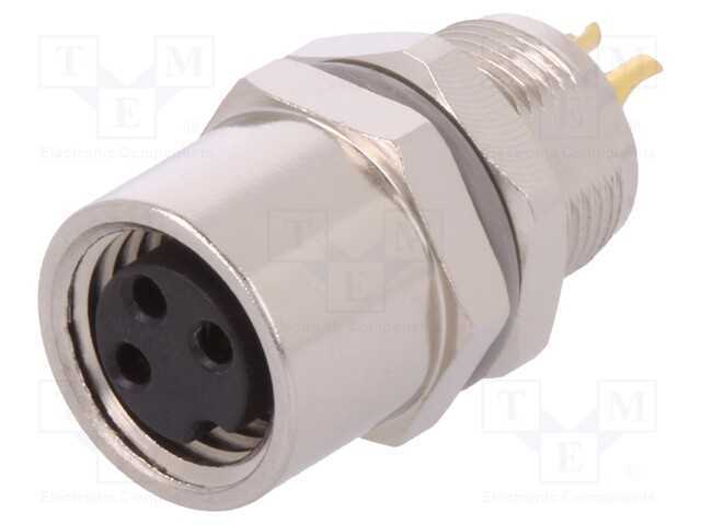 Conector: M8, fêmea, PIN: 3, não blindados, tomad.