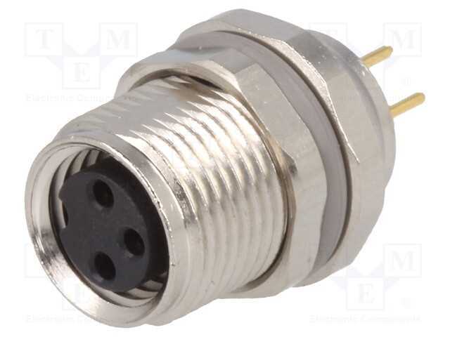 Conector: M8, fêmea, PIN: 3, não blindados, tomad.