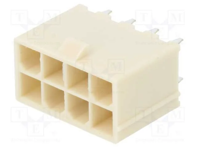 Tomada, Fio-Placa, Macho, Mini-Fit Jr, 4,2mm, Pin: 8, Tht, 9a