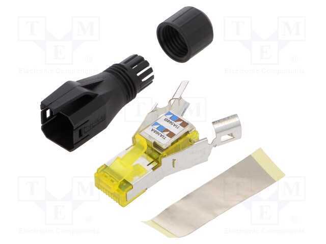 Ficha, RJ45, PIN: 8, Cat: 6a, prateado, Sistema: .