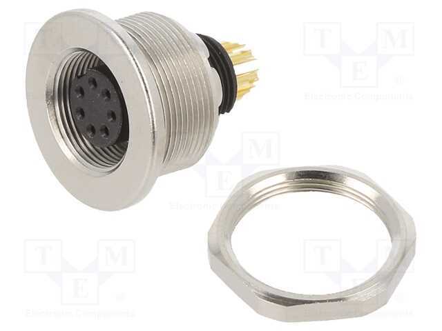 Conector: M9, Tomada, Fêmea, Cobertura: Dourado, 125v, Ip67, Pin: 7