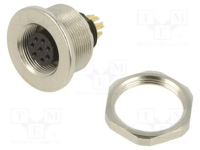 Conector: M9, Tomada, Fêmea, Cobertura: Dourado, 125v, Ip67, Pin: 8