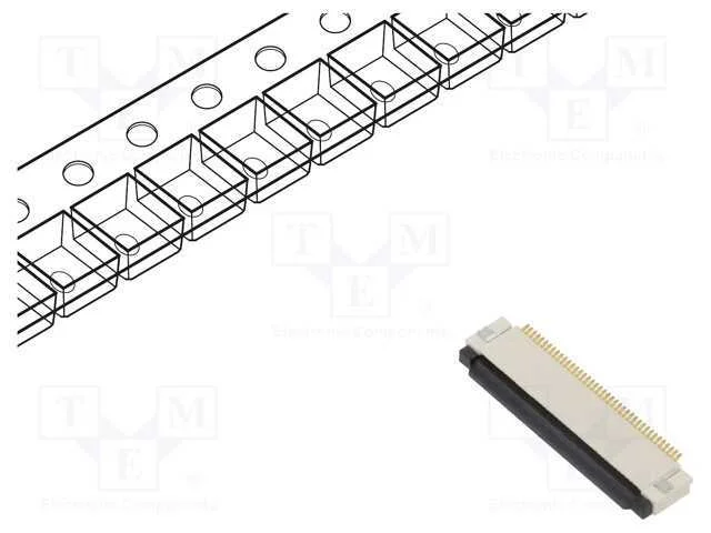 Conector: FFC/FPC, horizontais, PIN: 40, ZIF, SMT.