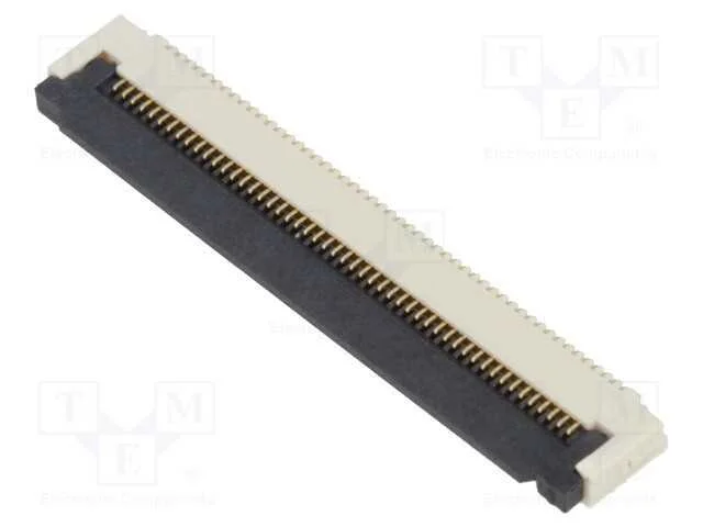 Conector: FFC/FPC, horizontais, PIN: 50, ZIF, SMT.
