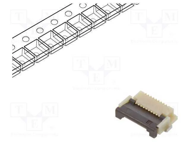 Conector: FFC/FPC, horizontais, PIN: 10, contacto.