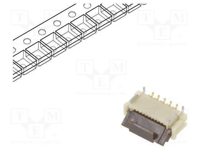 Conector: FFC/FPC, verticais, PIN: 10, ZIF, SMT, .