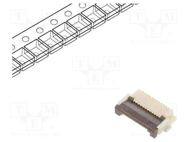 Conector: FFC/FPC, horizontais, PIN: 12, contacto.
