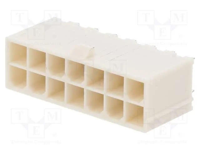 Tomada, Fio-Placa, Macho, Mini-Fit Jr, 4,2mm, Pin: 14, Tht, 9a