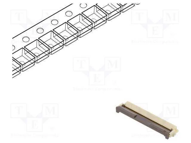 Conector: FFC/FPC, horizontais, PIN: 40, contacto.