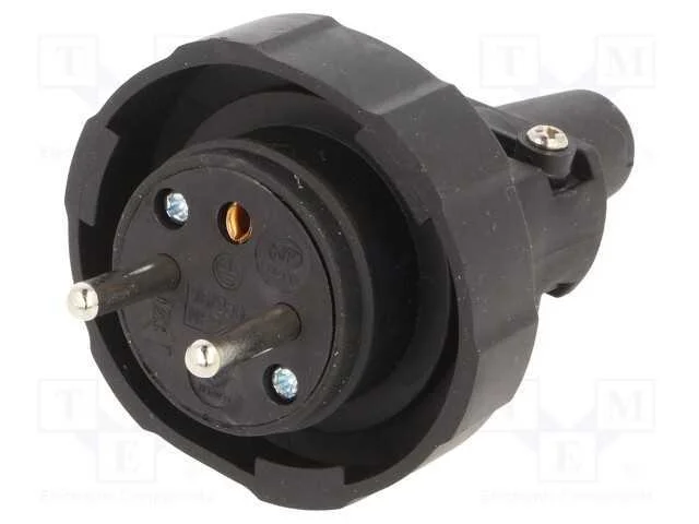 Conector: de alimentação, macho, ficha, 2P+PE, 25.