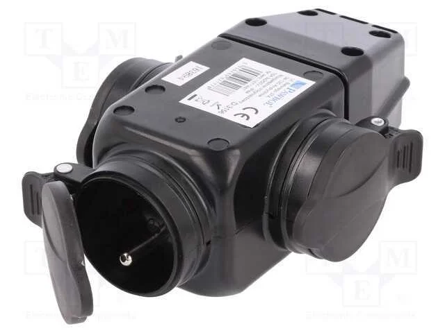 Conector: de Alimentação, Tomada, 2p+Pe, 250vac, 16a, Preta, Ip44