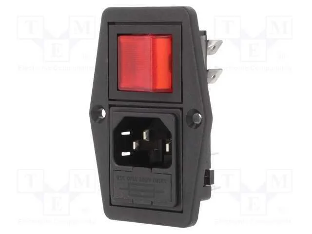 Conector: de alimentação, tomada, macho, 10A, 250.