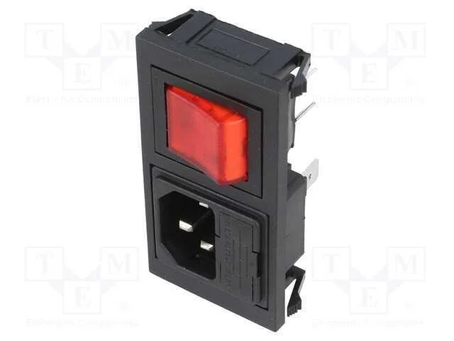 Conector: de alimentação, tomada, macho, 10A, 250.