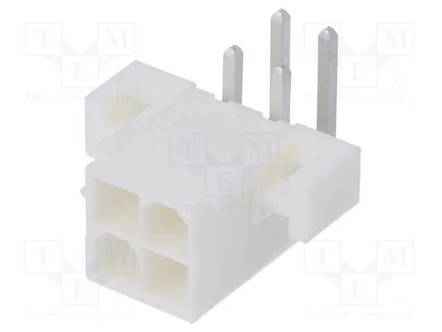 Tomada, Fio-Placa, Macho, Mini-Fit Jr, 4,2mm, Pin: 4, Tht, Pegos, 13a