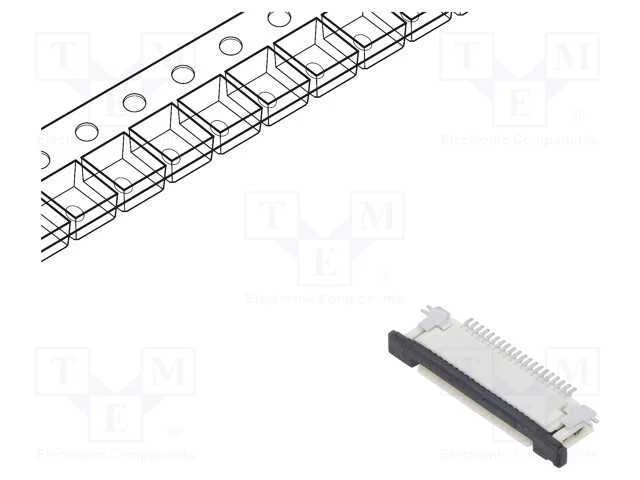 Conector: FFC/FPC, horizontais, PIN: 20, contacto.