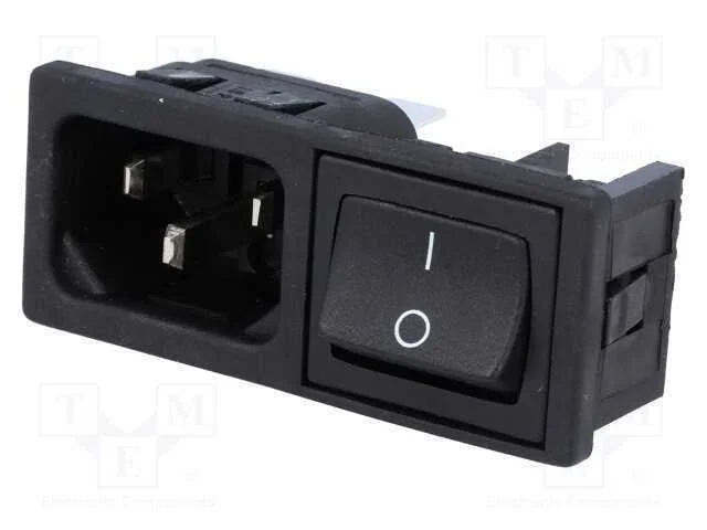 Conector: de alimentação, tomada, macho, 10A, 250.